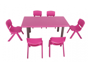 HS-2415 Plain rectangular table    普通长方桌粉色